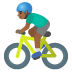 🚴🏾‍♂️ man biking: medium-dark skin tone display on Google